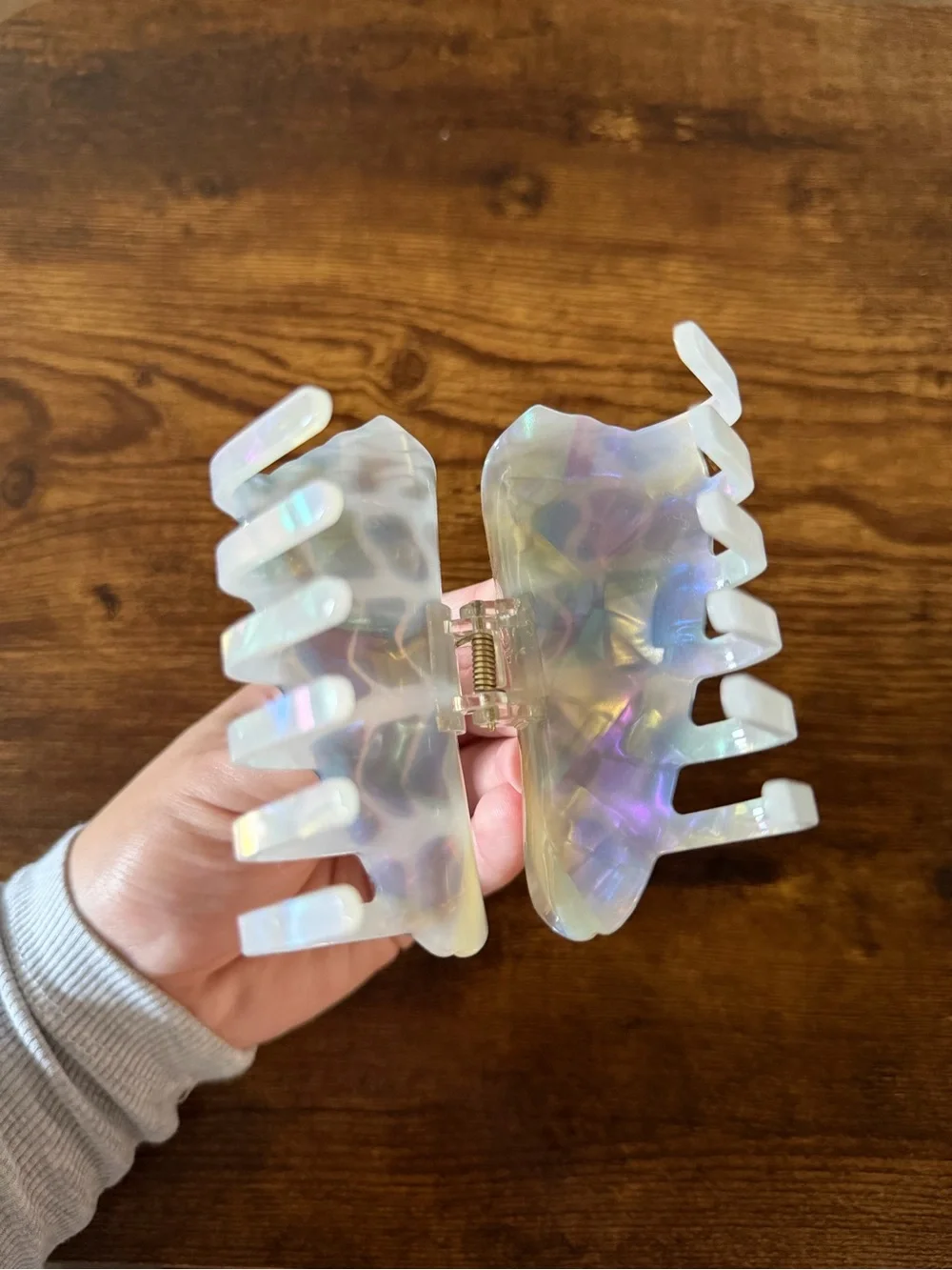 Holographic Hebrew Shell Claw Clip